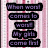 Pixelated text on a pink and white striped background with cyan, purple, and yellow lettering.