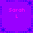 Purple background with blue dotted lines and asterisks forming a , four instances of pink text 'Sarah L' at corners