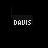 Black background with white pixelated text 'DAVIS' and '=' symbol, pinkish-purple 'LOSER' text below, gray rectangular shape on right.