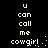 Pixelated text on black background reads 'u can call me cowgirl.' with punctuation variations across frames.