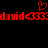 Red pixelated text 'david' repeats with a heart symbol above, set against black background.
