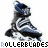 Animated contact sheet of rollerblades icons with repeating text, arranged in a 4x3 grid on white background.