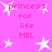 A static pink background with repeated white star shapes and pink text reading 'princess for life MEL' in a pattern
