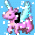 Pixelated pink unicorn with cyan wings and a white horn against light blue background, displaying text changes across frames.