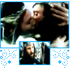 Animated sequence showing two figures in close embrace with one figure's hand on the other's face, transitioning to a different pose where both figures are seated and holding hands.