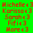Green background with red text listing names and numbers, blue rectangles highlighting specific in a