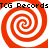 Four orange and white spiral patterns arranged in a with black text reading "TCG Records" repeated across the top and bottom edges