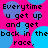 A static image with a bright pink background filled with repeating blue circles and overlaid black text in a pixelated font.