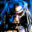 A pixelated 48x48 animated buddy icon featuring a character with blue hair and metallic armor on the left, paired with green text reading "Original Icons .com" on a dark green background to the right.
