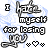 Animated contact sheet of a 48x48 pixel buddy icon showing sequential frame changes with text and heart symbols on a light blue background.