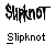 Animated contact sheet of 8 frames showing a Slipknot-themed buddy icon with text and visual effects across different states.
