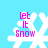 White snowflake with pink text 'let it Snow' on light blue background, four identical static frames.