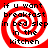 Red and white spiral background with black text reading "if u want breakfast in bed sleepin in the kitchen" arranged in four quadrants.