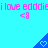 A static image with a bright cyan background displays repeated pink text and blue triangular icons with heart symbols.