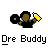 Pixel art icon of a figure with brown skin and black hair holding a yellow bell, with 'Ore Buddy' text below on gray background.