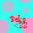 A static image with a cyan background featuring overlapping pink and light blue circles, with red text 'Bel33' and '<33' overlaid in four positions.