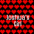 Pixelated red hearts fill a black background with repeated "Joshua's Girl" text in white pixel font across four positions.
