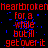 Red text repeats 'heartbroken for a while but I'll get over it' across multiple on black background with blue pixel noise, right side has gray rectangle