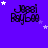 Purple background with repeated 'Jossi Rayboo' text and white/purple stars in a pattern