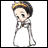 Pixelated 48x48 buddy icon featuring a chibi-style character with dark hair and yellow headband on left, adjacent to black background with white text "Anime IM" and stylized "cOm" logo on right.