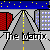 Pixelated cityscape with gray roads, red-and-gray buildings, and blue sky dotted with yellow stars; text 'The Manx' repeated across the image.