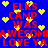 Blue background with red text reading "ELKS CAMP WAS AWESOME LOVE YA" and scattered yellow heart shapes.