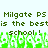 Pixelated green text on white background reads "Milgate PS Milgate PS is the bestis the best school!" with green pixel bursts below.