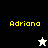 Yellow text 'Adriana' appears on four distinct backgrounds with a pixelated star icon changing from white to black.