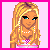 Pixel art of five showing a blonde woman, torso with jeans and bag, legs in patterned tights, repeated text 'I need some' and 'one to love', and pink/white hearts