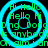 Four identical circular cyan rings with green text repeating 'Hi Hello Hello Hi Ding_Dong Is anybody on aim i an' against a black background.