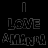 text-based icons displaying 'LOVE AMANDA' in various styles and colors against a black background