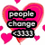 Four heart-shaped with text overlays: pink hearts with 'people change <333', gray hearts with 'things go wrong -0', pink hearts with 'but just remember :)', and purple hearts with 'life goes on <333'