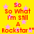 Yellow background with pink stars and red text repeating 'So What I'm Still A Rockstar' in pixelated font.