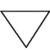 Three black outlined triangles on white background with one gray rectangle partially visible on right side.