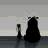 A 48x48 pixel buddy icon featuring a black dog silhouette with white sparkles on the left and "2 Stupid Dogs" text on the right, displayed as part of an animated contact sheet.