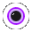 pixelated eye icons with purple irises and black pupils on white sclera, showing various expressions including open eyes, half-closed eyes, and mouth-like shapes