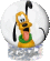 Animated cartoon dog with yellow fur, green collar, black nose and ears, in three poses: tongue out, head turned right, lying down.
