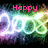 Pixelated text displays 'Happy' in pink above '2008' with a glowing effect, transitioning to 'New Year' below the same year number.
