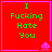 Red square with green text "I Fucking Hate You" and pink border, featuring a small pixelated alien in the bottom-right corner.
