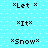 Pixelated text phrases in black with asterisks flank each side, displayed on a light blue background with white dots. The phrases change across observations while the background remains static.