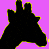 A 3x3 contact sheet of animated frames showing a black giraffe silhouette with yellow outline on purple background, displaying text fragments "the", "20th", "century", "was", "entirely", "mine", and "fbtmof" across different cells.