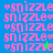 four displays repeated pink text 'snizzle' with asterisks on blue, cyan, green, and teal backgrounds, showing minor pixel variations between