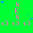Green background with repeated pink 'NKN' text and '<3' symbols, blue stars scattered across the image.