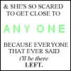 Static text-based buddy icon with black and green lettering on white background, featuring a humorous quote about social anxiety.