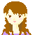 A 4x3 contact sheet of a pixel-art animated icon showing a female character with brown hair and purple clothing across 12 sequential frames.