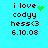 Pixelated text on cyan background with green heart and particle effects changing across frames.