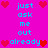 A static pixel art image with a bright pink background, featuring repeated cyan text phrases and red heart symbols