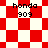 Red and white checkered pattern with 'honda 909' text in four quadrants, transitioning to a diamond-shaped
