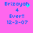 Pixelated blue text on bright pink background with cyan particle effects near 'Brizayah' in top-left and bottom-left frames.