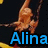 Animated sequence of a gymnast performing on high bars with text overlays reading 'Alinakabaeva', 'Rhythmic', and 'Gymnastic' against dark background.